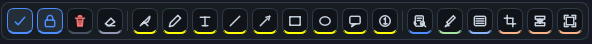 Pinaura annotation toolbar with lock selected