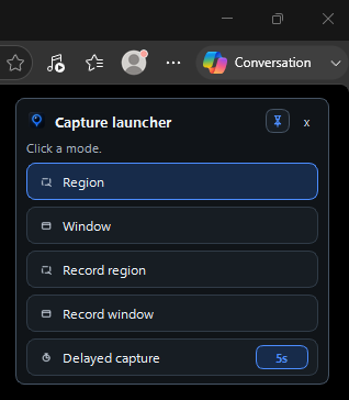 Pinaura capture launcher screenshot